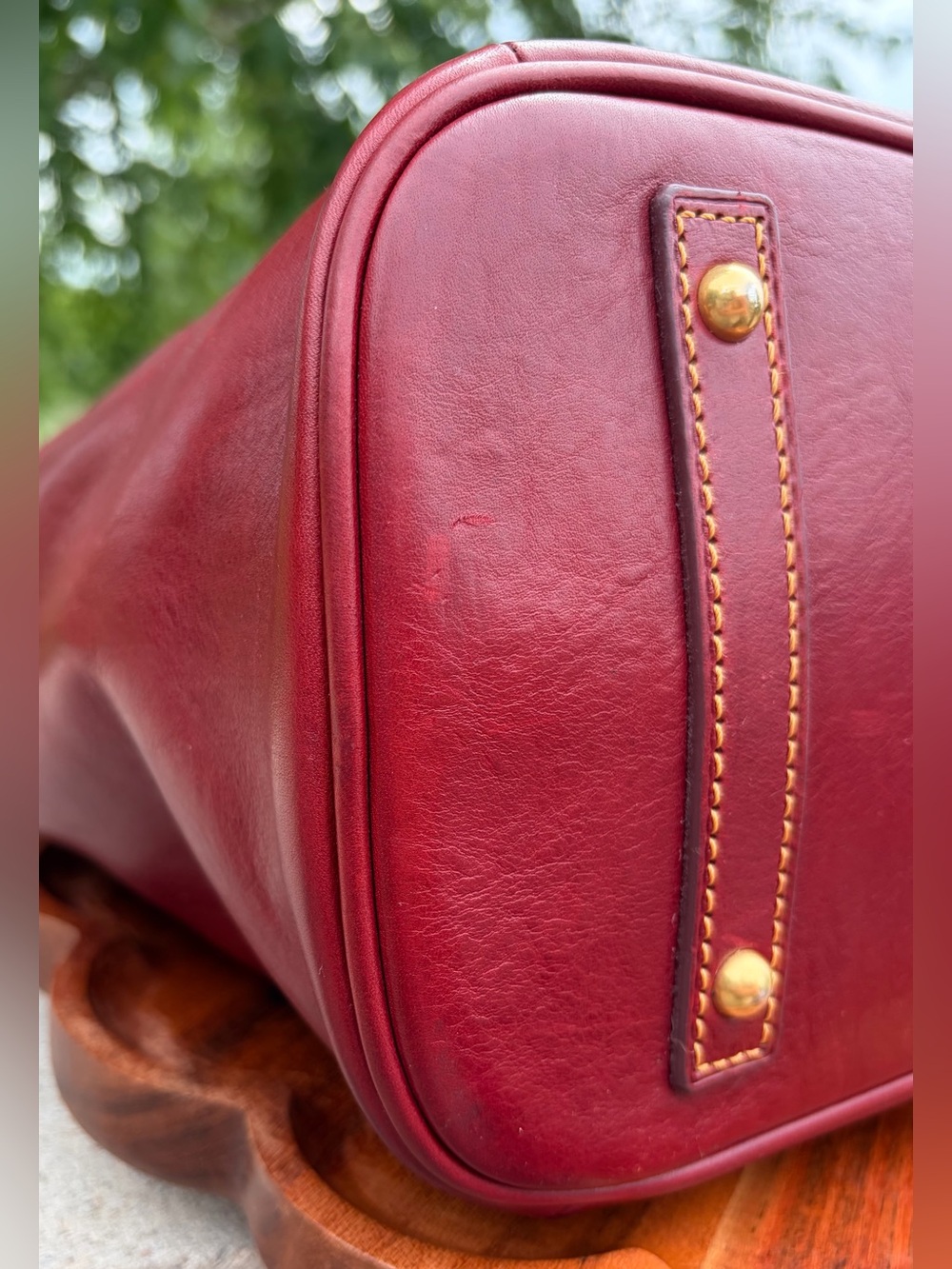 Dooney & Bourke Kristen Red Florentine Leather Tote Like New - Picture 12 of 17